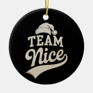 Team leuk kerstman hoed Kerstmis Kerstmis bijpasse Keramisch Ornament
