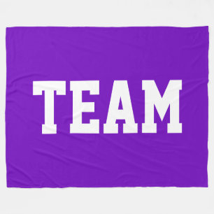 TEAM Leuke witte sportieve tekst op heldere paarse Fleece Deken
