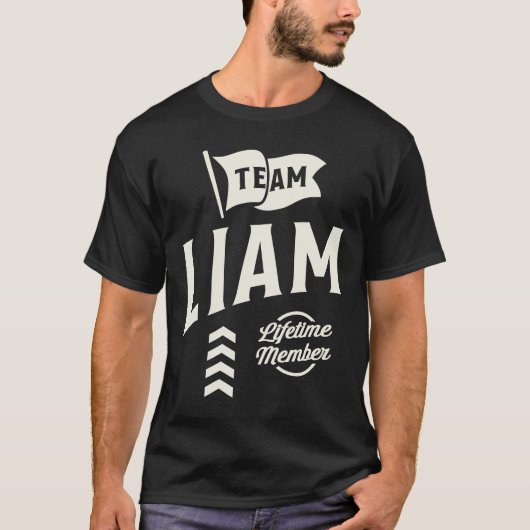 Team Liam Lifetime Member Persoonlijke naam Liam T-shirt (Voorkant)