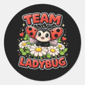 Team Lieveheersbeestje Ronde Sticker (Voorkant)