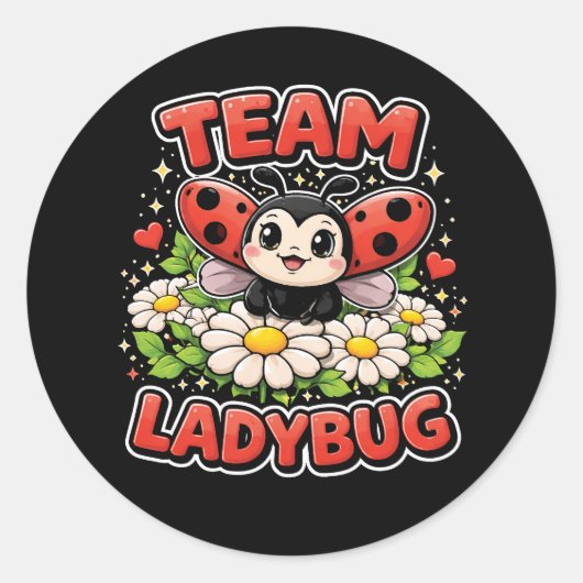 Team Lieveheersbeestje Ronde Sticker (Voorkant)