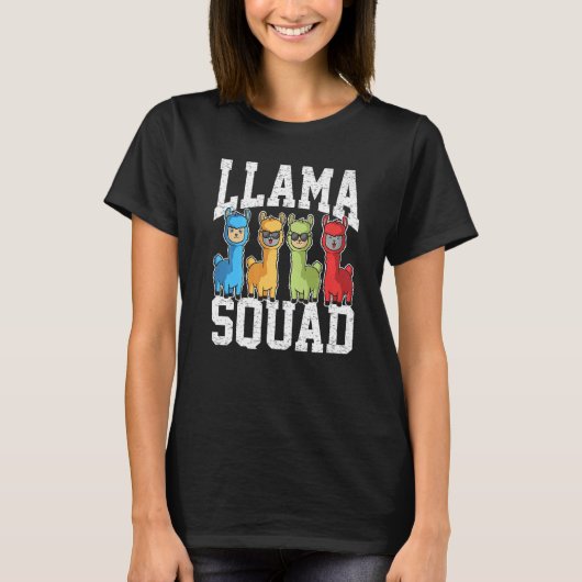 Team Llama Squad Animal For Men Women Fun Squad T-shirt (Voorkant)