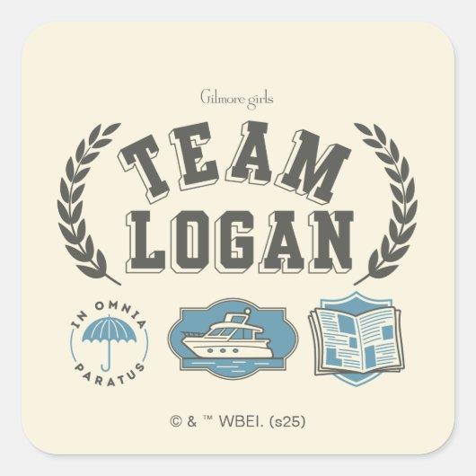Team Logan Gilmore Girls Ontwerp Vierkante Sticker (Voorkant)