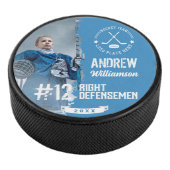Team Logo Hockey Speler Naam Jersey Nummer & Foto Hockey Puck (3/4)