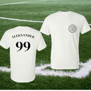 Team Logo Naam Nummer Eenvoudig Modern Sport T-shirt