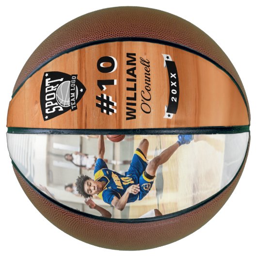 Team Logo Player Number foto Athletic Achievement Basketbal (Voorkant)