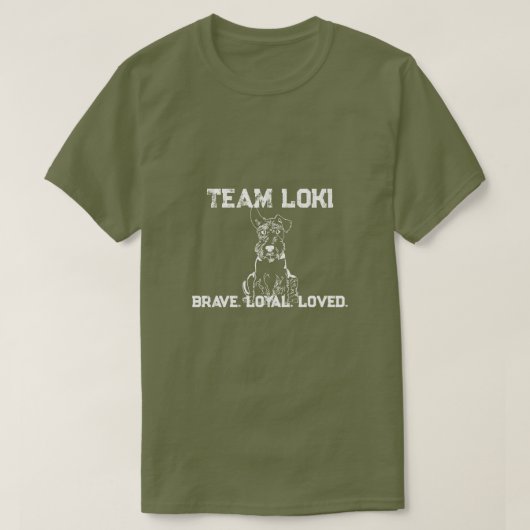 Team Loki Legacy Grunge Legergroen T-shirt (Design voorkant)