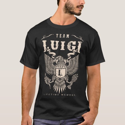 Team LUIGI Levenslang Lid. T-shirt (Voorkant)