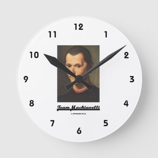 Team Machiavelli portret Niccolo Machiavelli Ronde Klok (Voorkant)
