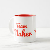 Team Maher Tweekleurige Koffiemok (Voorkant links)