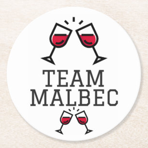 Team Malbec-Onderzetters Ronde Kartonnen Onderzetter