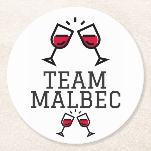 Team Malbec-Onderzetters Ronde Kartonnen Onderzetter (Voorkant)