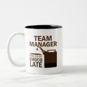 Team Manager (Funny) Chocolate Tweekleurige Koffiemok (Links)