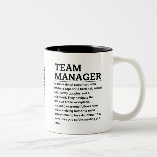 Team manager tweekleurige koffiemok (Rechts)