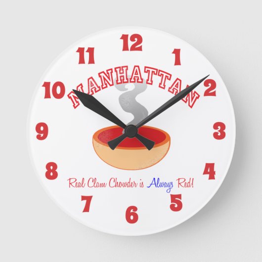 Team Manhattan Clam Chowder Ronde Klok (Voorkant)