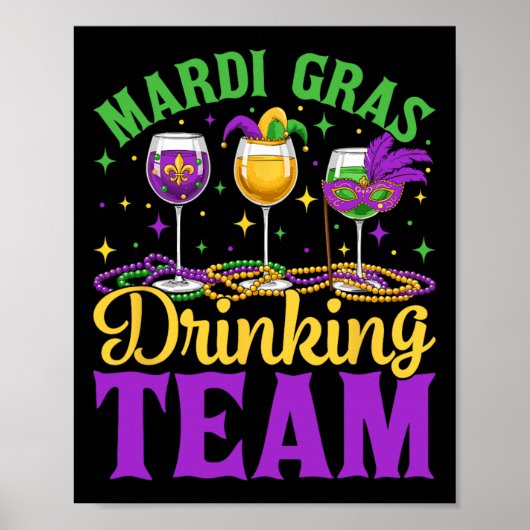 Team Mardi Gras Party Klant Drink Beer Drink Poster (Voorkant)