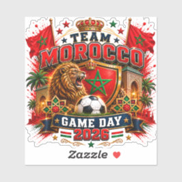 Team Marokko Speldag 2026 Voetbalfan Uitknip Sticker