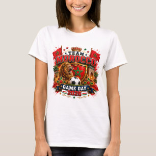 Team Marokko Wedstrijd Dag 2026 Voetbal Fan Design T-shirt