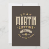 Team Martin Lifetime Lid Persoonlijke naam Kaart (Voorkant)