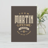 Team Martin Lifetime Lid Persoonlijke naam Kaart (Staand voorkant)