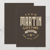 Team Martin Lifetime Lid Persoonlijke naam Kaart (Voorkant / Achterkant)