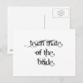 Team Mate van de Bride Briefkaart (Voorkant / Achterkant)
