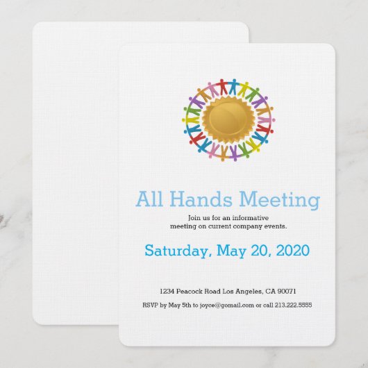 Team Meeting Gold Star-uitnodiging Kaart (Voorkant / Achterkant)