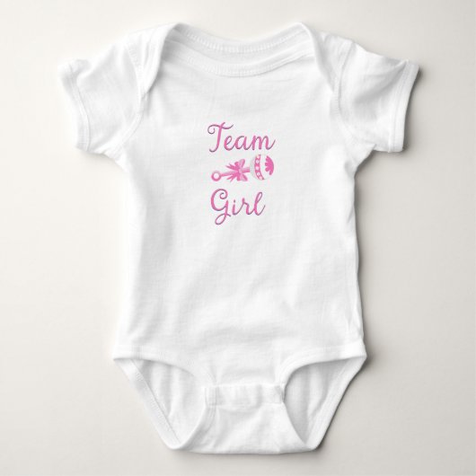 Team Meisje Baby Geslacht Reveal Romper (Voorkant)