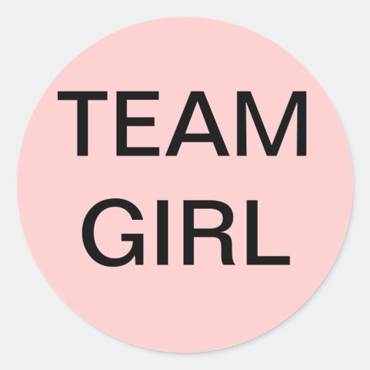 Team Meisje Baby shower Ronde Sticker (Voorkant)