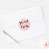 Team Meisje Baby shower Ronde Sticker (Envelop)