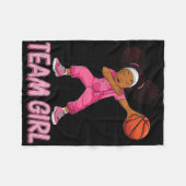 Team Meisje Bysketbyll Speler Fleece Deken (Voorkant (Horizontaal))