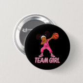 Team Meisje Bysketbyll Speler Ronde Button 5,7 Cm (Voorkant /achterkant)