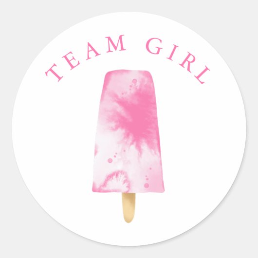 Team Meisje Geslacht Onthullen Partij Stemming Ronde Sticker (Voorkant)