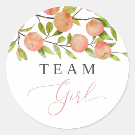 Team Meisje Geslacht Onthullen Partij Stemperzik Ronde Sticker (Voorkant)