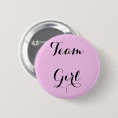Team Meisje Geslacht Onthullen Party Button (Voorkant /achterkant)