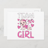 Team Meisje Geslacht Reveal Feest Set Briefkaart (Voorkant / Achterkant)