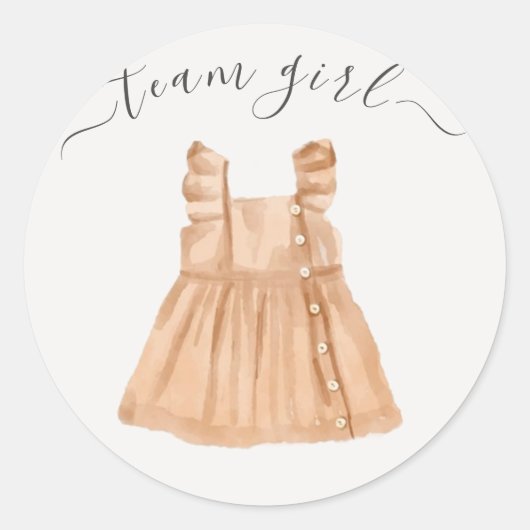 Team Meisje Jongen of Meisje Boho Geslacht Onthull Ronde Sticker (Voorkant)