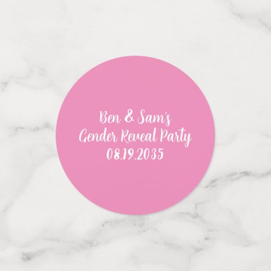 Team Meisje Jongen Roze Blauw Geslacht Onthullen P Confetti (Kleine voorkant)