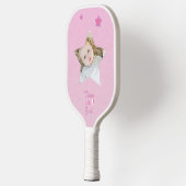 Team Meisje met foto rammelaar Gender Reveal Pickleball Paddle (Links)