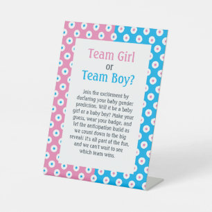 Team Meisje of Team Boy Polka-Dot Reclamebord Met Voetstuk