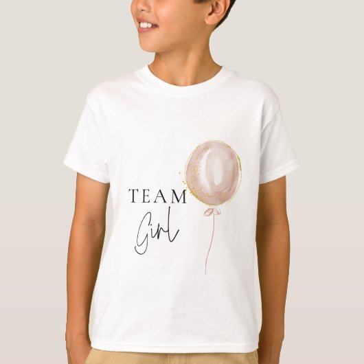 Team Meisje Roze Ballon Geslacht Onthullen Familie T-shirt (Voorkant)