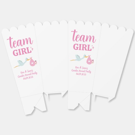Team Meisje Roze Geslacht Onthullen Party Custom P Bedankdoosjes (Ongevouwen)