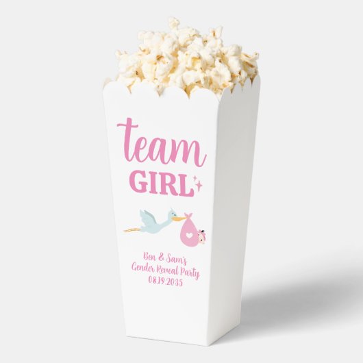 Team Meisje Roze Geslacht Onthullen Party Custom P Bedankdoosjes (Popped)