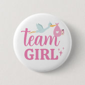 Team Meisje Roze Geslacht Onthullen Party Ronde Button 5,7 Cm (Voorkant)