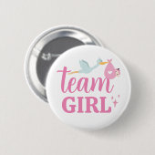Team Meisje Roze Geslacht Onthullen Party Ronde Button 5,7 Cm (Voorkant /achterkant)