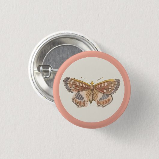 Team Meisje Roze Vlinder Button (Voorkant /achterkant)