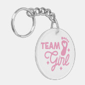 Team Meisje Schattige Meisje Baby shower Acryl Sle Sleutelhanger (Voorkant Links)