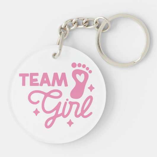 Team Meisje Schattige Meisje Baby shower Acryl Sle Sleutelhanger (Achterkant)