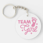 Team Meisje Schattige Meisje Baby shower Acryl Sle Sleutelhanger (Voorkant)