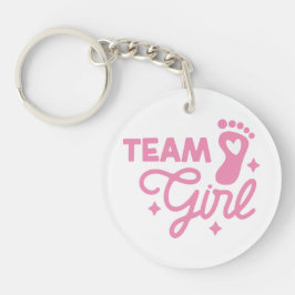 Team Meisje Schattige Meisje Baby shower Acryl Sle Sleutelhanger